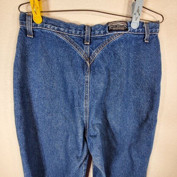 90s Rocky Mountain High-Waist Bareback Womans Size 16L Blue Denim Jeans Y2K - Picture 9 of 15